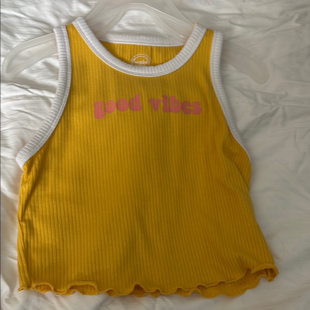 Wonder Nation Yellow and Pink Kids Tank Top